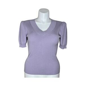 ANN TAYLOR FACTORY V-Neck Lilac Sweater Size Large